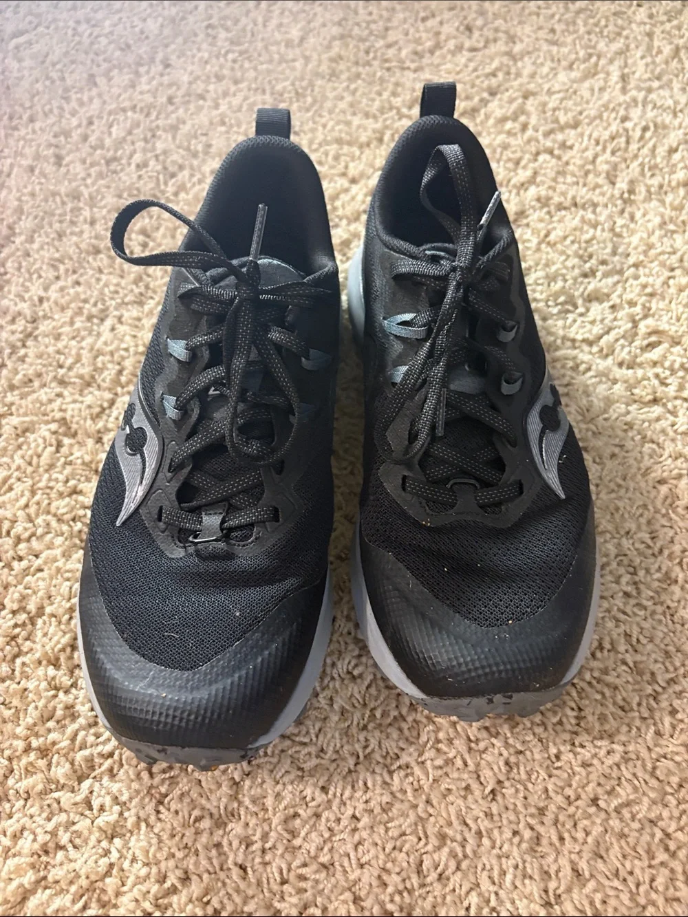 Saucony Men's black and gray Peregrine 14 trail running shoes | SZ: 8.5 US